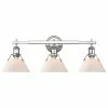 Golden Lighting Orwell CH 3-Light Bath Vanity, Chrome With Opal Glass Shades