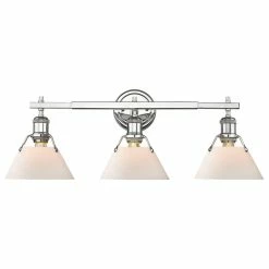 Golden Lighting Orwell CH 3-Light Bath Vanity, Chrome With Opal Glass Shades