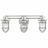 Destination Lighting Seeded Glass Bathroom Light Chrome Cage 3 Lt