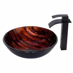 Novatto Mimetica Glass Vessel Sink Set, Oil Rubbed Bronze -home bar shop 4811e3ed094f313c 6296 w800 h800 b1 p0