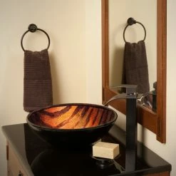 Novatto Mimetica Glass Vessel Sink Set, Oil Rubbed Bronze -home bar shop 48613348094f3181 6296 w800 h800 b0 p0