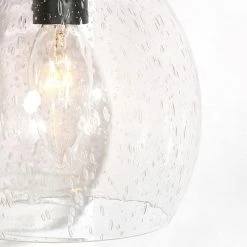 LNC Lighting LALUZ 2 Light Matte Black Modern Bathroom Vanity Light With Globe Seeded Glass -home bar shop 48b15b2803117d56 9179 w800 h800 b0 p0