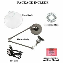 LALUZ Industrial Plug-in Swing Arm Wall Lamp Adjustable Wall Sconces Clear Glass -home bar shop 4911620702f49f2e 0872 w800 h800 b1 p0