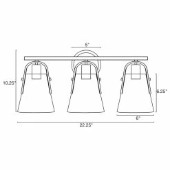 Kira Home Branson 22" Farmhouse Bathroom Light, Seeded Glass Cone Shades, Black -home bar shop 4931c1a6034f15d7 8427 w800 h800 b1 p0