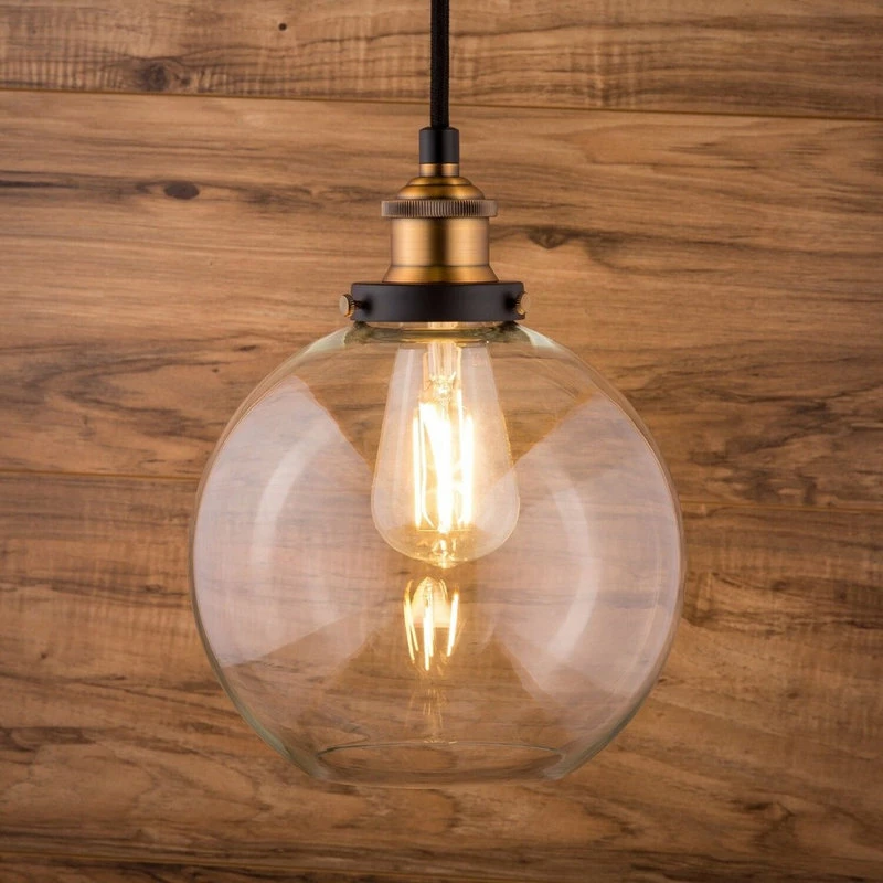 Linea Di Liara Primo Pendant With Clear Glass Shade, LED Bulb, Antique Brass 4 Linea Di Liara Primo Pendant With Clear Glass Shade, LED Bulb, Antique Brass - Image 4