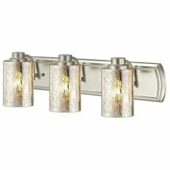 Destination Lighting Industrial Mercury Glass 3-Light Bathroom Light In Satin Nickel