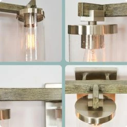 Kira Home Concord 22" Farmhouse / Bathroom Light, Seeded Cylinder Glass Shades -home bar shop 499117640357ae1b 8434 w800 h800 b0 p0