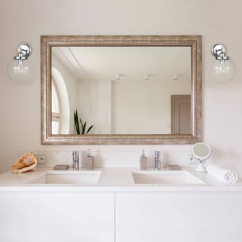 Globe Electric Milan 1-Light Chrome Wall Sconce Clear Glass Shade Vintage Edison Incescent 4 Globe Electric Milan 1-Light Chrome Wall Sconce Clear Glass Shade Vintage Edison Incescent - Image 4