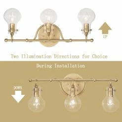 LNC Lighting LNC Modern 3-Light Matte Gold Teaedrop Shade Clear Glass Bathroom Lighting -home bar shop 4b21e24d036a2601 6378 w800 h800 b0 p0