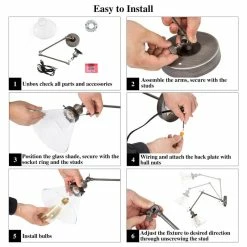 LALUZ Industrial Plug-in Swing Arm Wall Lamp Adjustable Wall Sconces Clear Glass -home bar shop 4b5135bd02f49f30 0872 w800 h800 b1 p0