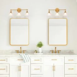 LALUZ 3-Light Antique Brushed Gold Modern Vanity Light With Frosted Glass Shade -home bar shop 4ca15ade03117f43 5941 w800 h800 b0 p0