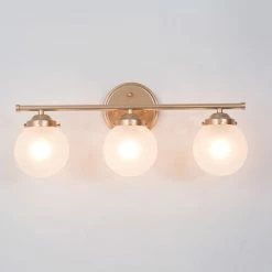 LALUZ 3-Light Matte Gold With Opal Glass Modern Bathroom Vanity Light Bar -home bar shop 4ca1888c02c53ca1 7278 w800 h800 b0 p0