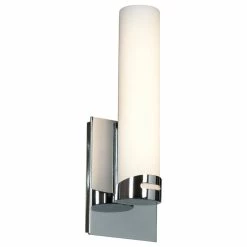 Access Lighting Chic, Wall Sconce, LED, Chrome Finish With Opal Glass Shade