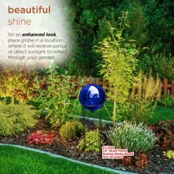 Alpine Corporation 10" Diameter Indoor/Outdoor Glass Gazing Globe Festive Yard Décor, Blue -home bar shop 4dd146e10f4a26f6 3488 w800 h800 b0 p0