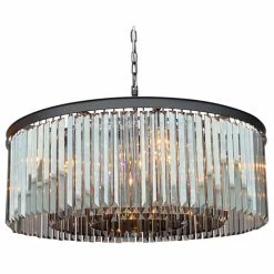 Lightupmyhome D'Angelo 12-Light Round Glass Crystal Chandelier, 3 Rows, Smoked G -home bar shop 4e210bc502e7f849 8591 w800 h800 b1 p0