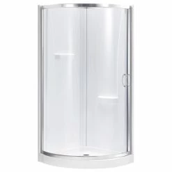 Ove Decors Breeze 34 Shower Kit, Clear Glass Walls And Base, Satin Nickel