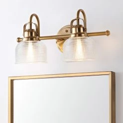 JONATHAN Y Virginia 1-light Metal/Glass LED Vanity Light, Brass Gold, 2-Light -home bar shop 4e814799037e543e 9716 w800 h800 b0 p0