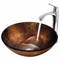 VIGO Brown And Gold Fusion Glass Vessel Sink And Faucet Set, Chrome -home bar shop 4f51995b0e9ed8b5 7700 w800 h800 b1 p0