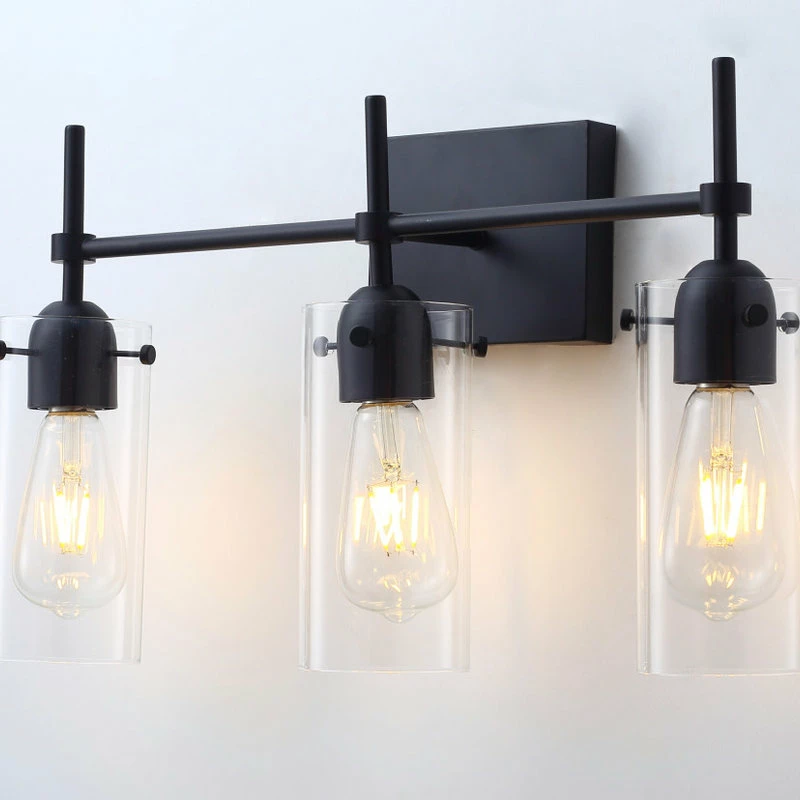 Aiwen Concise Modern Geometric Cylinder Glass Shade Vanity Light, 3-Light 5 Aiwen Concise Modern Geometric Cylinder Glass Shade Vanity Light, 3-Light - Image 5