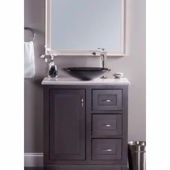 Miseno MNO-G613 Circular 18" Tempered Glass Vessel Bathroom Sink - Polished -home bar shop 503106760d975acd 9128 w800 h800 b0 p0