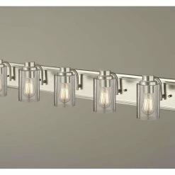 Destination Lighting Industrial Seeded Glass Bathroom Light Satin Nickel 5 Lt -home bar shop 50c161ef09e521a6 7746 w800 h800 b0 p0