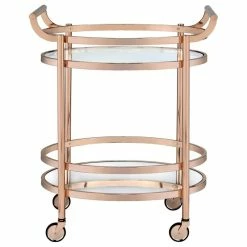 Acme Furniture Acme Lakelyn Serving Cart, Clear Glass And Rose Gold -home bar shop 50d1d16109483b88 1791 w800 h800 b1 p0