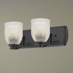 Destination Lighting 2-Light Bath Bar With Clear Prismatic Glass In Bronze Finish -home bar shop 51c1e7e209e5221b 7794 w800 h800 b0 p0