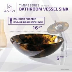 ANZZI Timbre Series Deco-Glass Vessel Sink With Waterfall Faucet -home bar shop 51e137d10c3fc183 6888 w800 h800 b0 p0