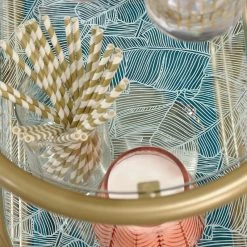 Decor Love Contemporary Bar Cart, Golden Frame And Banana Leaf Patterned Middle Glass Shelf 7 Decor Love Contemporary Bar Cart, Golden Frame And Banana Leaf Patterned Middle Glass Shelf -home bar shop 5251f07802b38f68 7848 w800 h800 b0 p0