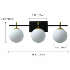 Aiwen 3-Lights Bathroom White Glass Shades Wall Sconce Vanity Light Fixtures -home bar shop 527186f6028f3020 9169 w800 h800 b1 p0