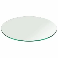 Fab Glass And Mirror Glass Table Top: 28 Round 3/8 Inch Thick Pencil Polish Edge Tempered