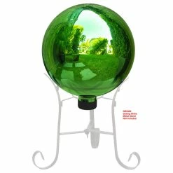 Alpine Corporation 10" Diamater Indoor/Outdoor Glass Gazing Globe Festive Yard Décor, Green -home bar shop 52b169c50f44151a 3490 w800 h800 b1 p0