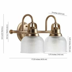 JONATHAN Y Virginia 1-light Metal/Glass LED Vanity Light, Brass Gold, 2-Light -home bar shop 532109f7037e5453 9716 w800 h800 b1 p0