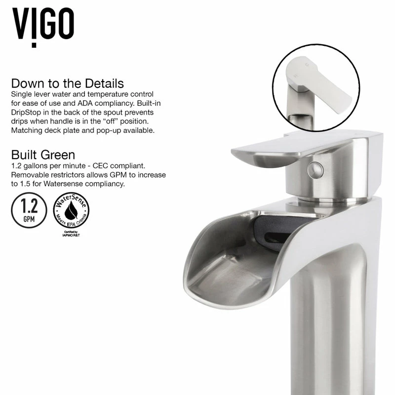 VIGO Titanium Glass Vessel Bathroom Sink And Niko Faucet Set 14 VIGO Titanium Glass Vessel Bathroom Sink And Niko Faucet Set - Image 14