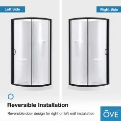 Ove Decors Breeze 32 Shower Kit, Clear Glass Walls And Base, Black -home bar shop 53f194310239f5c2 6934 w800 h800 b0 p0