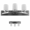 Costway 3 Light Glass Wall Sconce Modern Pendant Fixture Vanity Metal Bathroom