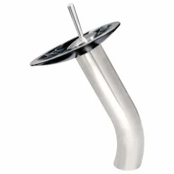 Novatto Tartaruga Oval Glass Vessel Sink Set, Brushed Nickel -home bar shop 54214a35095183c1 0920 w800 h800 b1 p0