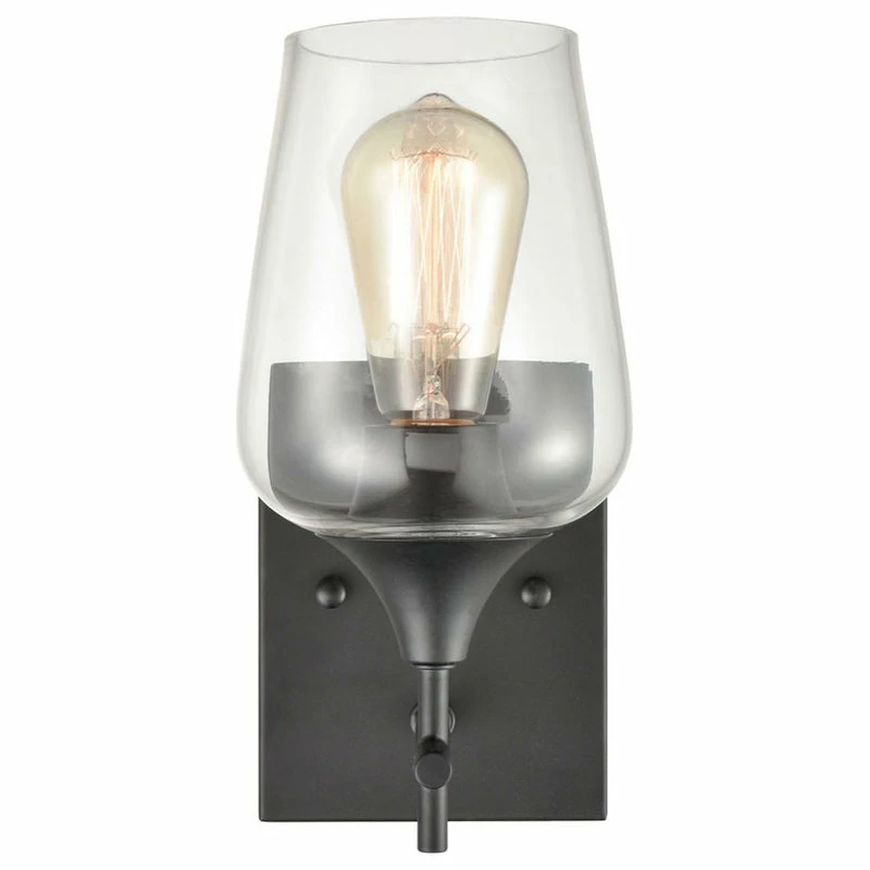 Ecopower Light LLC Clear Glass Bathroom Wall Sconces Lighting, Set Of 2, Black 2 Ecopower Light LLC Clear Glass Bathroom Wall Sconces Lighting, Set Of 2, Black - Image 2