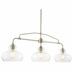 Kira Home Harlow 37.5" Farmhouse / Schoolhouse Island Light, Glass Shades