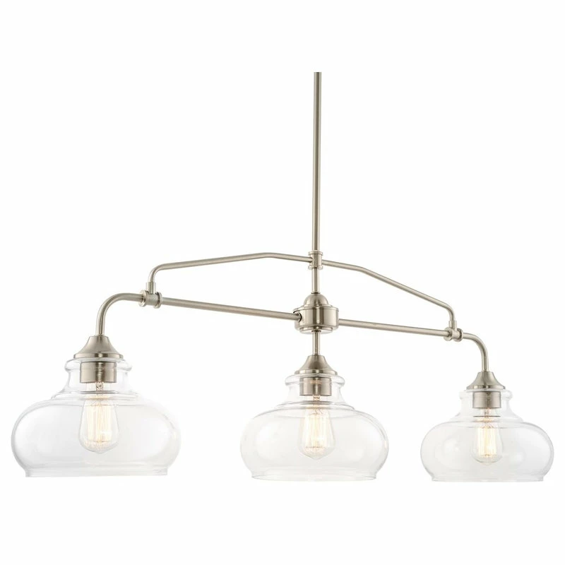 Kira Home Harlow 37.5" Farmhouse / Schoolhouse Island Light, Glass Shades 1 Kira Home Harlow 37.5" Farmhouse / Schoolhouse Island Light, Glass Shades