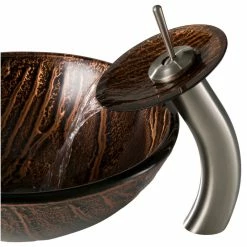 Kraus USA, Inc. Kraus C-GV-398-19MM-10 Bathroom Combo - 17" Gaia Glass Vessel - Chrome -home bar shop 5531d1a40de40338 8995 w800 h800 b1 p0