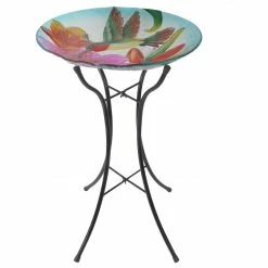 Versanora Bird Bath Outdoor Garden Fusion Glass