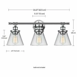 Globe Electric Parker 3-Light Chrome Vanity Light With Clear Glass Shades 8 Globe Electric Parker 3-Light Chrome Vanity Light With Clear Glass Shades -home bar shop 57d1fdc80cf05e9e 0581 w800 h800 b1 p0