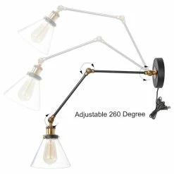 LNC Lighting LNC Modern Glass Adjustable Swing Arm Wall Sconce -home bar shop 58114f820c3390ad 8834 w800 h800 b1 p0