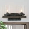 LALUZ Farmhouse 2-Light Glass Wall Lamp Antique Finishing