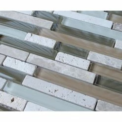 Anatolia Bliss Bliss Bamboo Stone And Glass Linear Mosaic Tile, 12"x12" Sheet -home bar shop 58415ba207bdbb93 4452 w800 h800 b0 p0