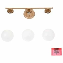 LALUZ 3-Light Matte Gold With Opal Glass Modern Bathroom Vanity Light Bar -home bar shop 5871edb602c53c94 7278 w800 h800 b1 p0