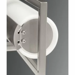 Progress Lighting Frame Collection 12" Brushed Nickel Etched White Glass Modern Bath Vanity Light -home bar shop 58f171ae0d8923ce 6561 w800 h800 b0 p0