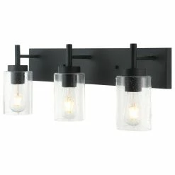 Lcaoful 3-Light Bathroom Vanity Light With Bubble Glass Shade