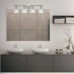 Globe Electric Parker 4-Light Chrome Vanity Light With Clear Glass Shades -home bar shop 5941a0c40cf05ebb 2814 w800 h800 b0 p0